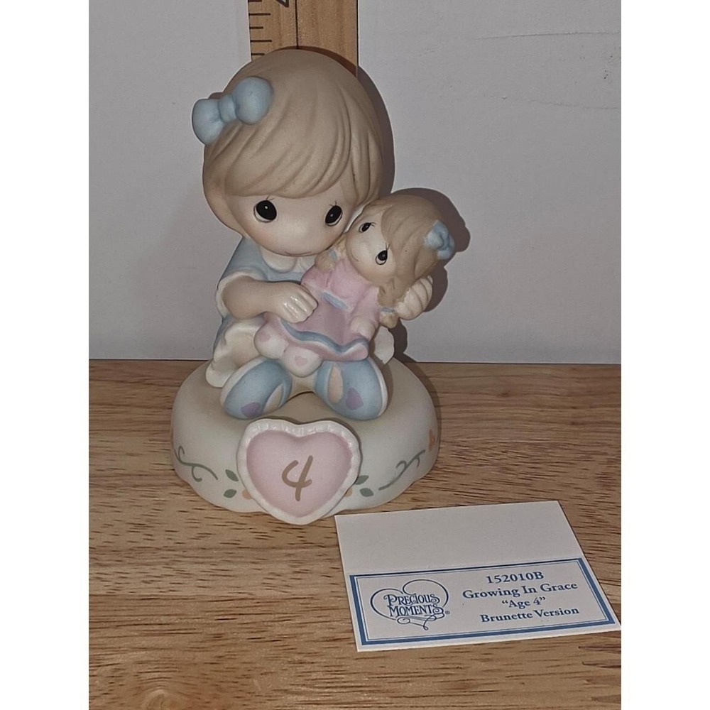 Precious Moments Growing In Grace "Age 4" Brunette Figurine